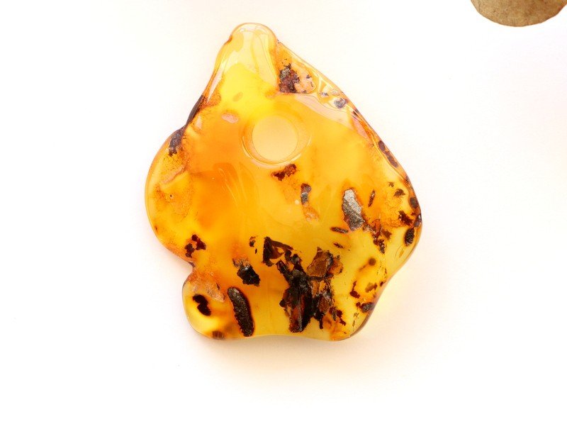 Unique color amber pendant with hole P153