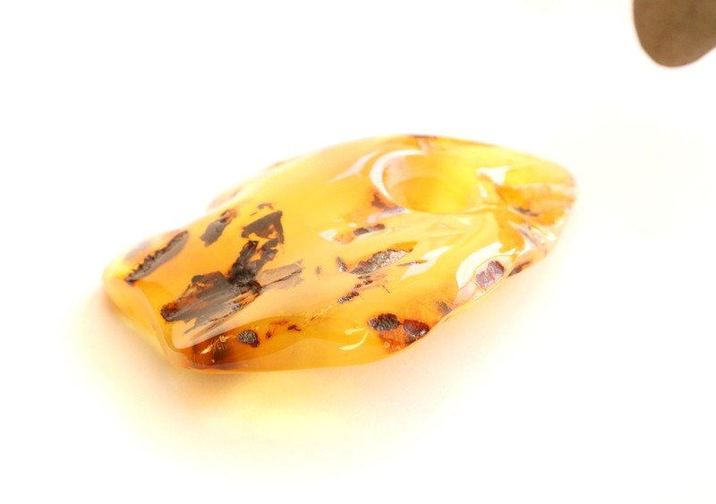 Unique color amber pendant with hole P153 - Image 6