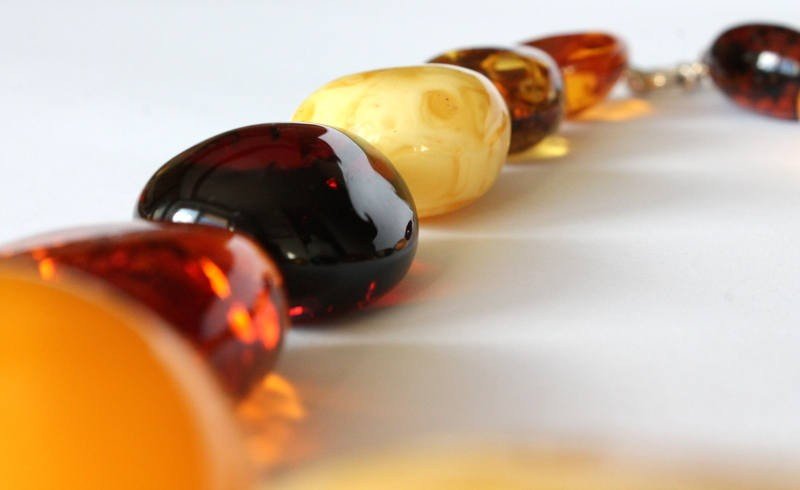 Multicolor large amber necklace N75 - Image 4