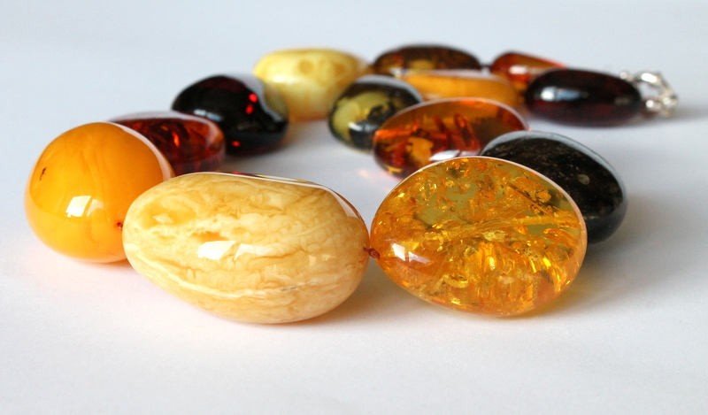 Multicolor large amber necklace N75 - Image 5