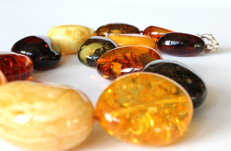 Multicolor large amber necklace N75 - Image 6
