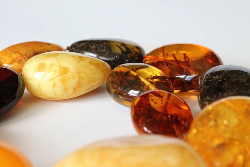Multicolor large amber necklace N75 - Image 8