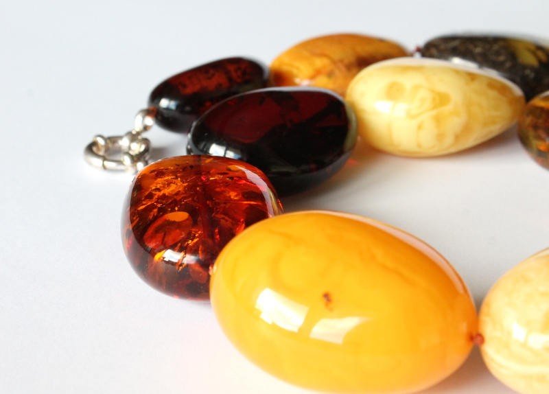 Multicolor large amber necklace N75 - Image 10