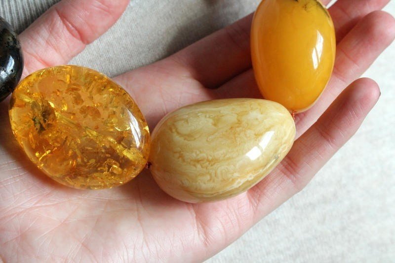 Multicolor large amber necklace N75 - Image 11