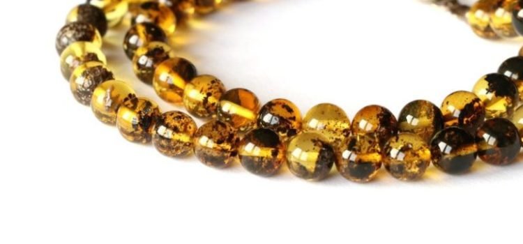 Elegant green color amber necklace N286 - Image 3