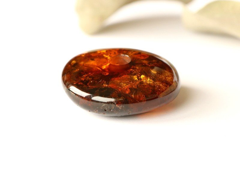 Cognac color amber doughnut pendant PD40 - Image 4