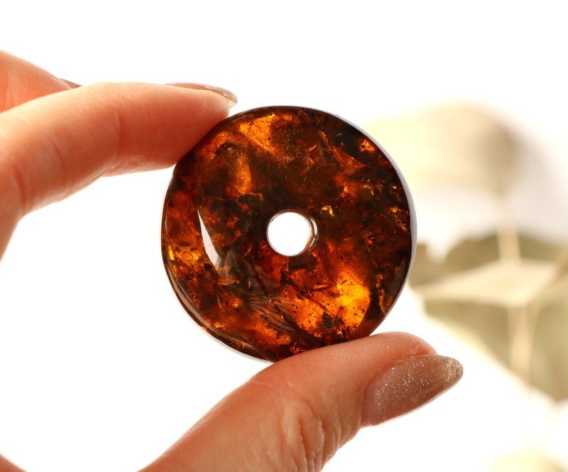 Cognac color amber doughnut pendant PD40 - Image 7
