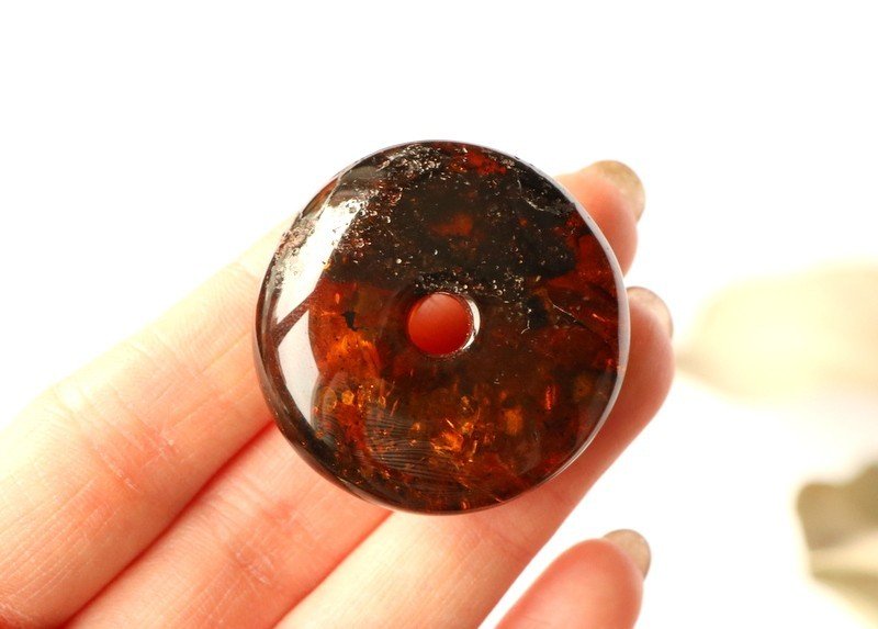 Cognac color amber doughnut pendant PD40 - Image 10