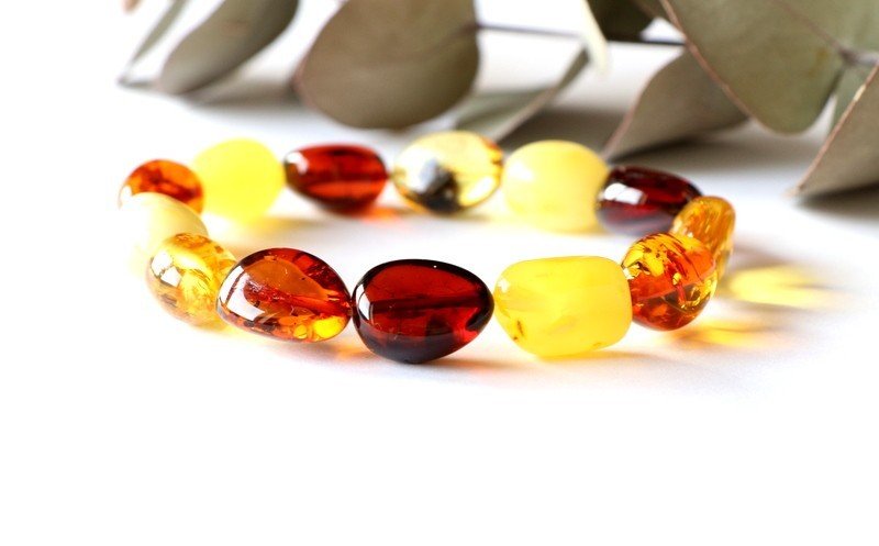 Multicolor amber bracelet B2 - Image 3