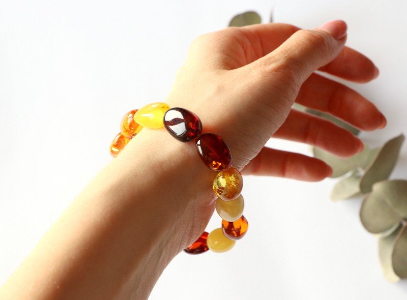 Multicolor amber bracelet B2 - Image 8