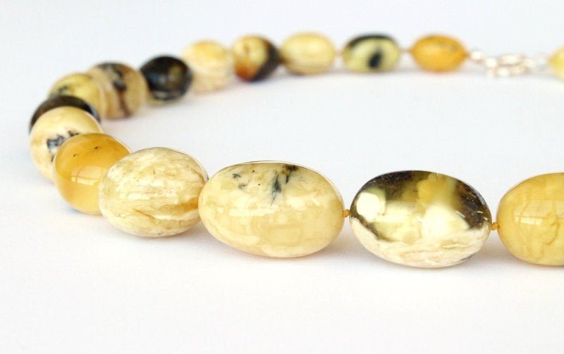Long yellow color natural Baltic amber necklace N103 - Image 3