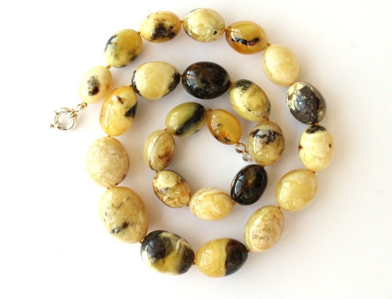 Long yellow color natural Baltic amber necklace N103 - Image 8