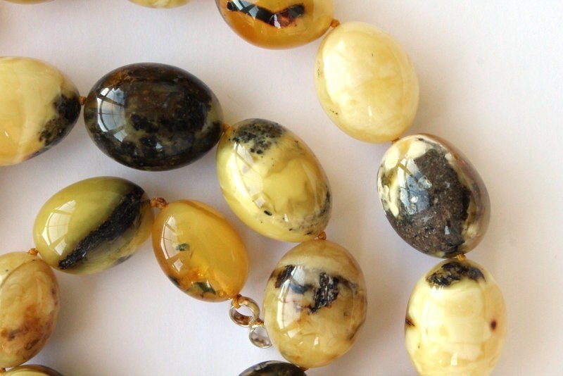 Long yellow color natural Baltic amber necklace N103 - Image 9