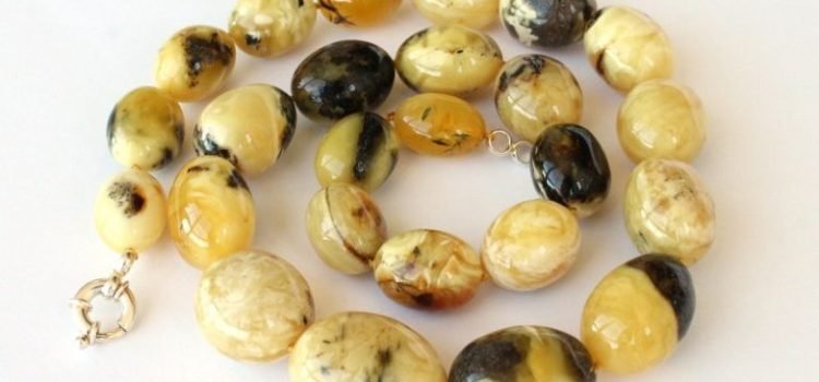 Long yellow color natural Baltic amber necklace N103 - Image 10