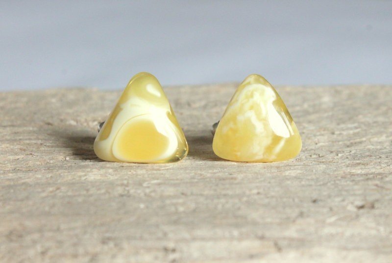 Triangle weißer Bernstein Manschettenknöpfe für ihn natürlichen baltischen Bernstein Schmuck für Männer mit Sterling Silber Mode gelb Manschettenknöpfe Geschenkidee für Männer – Bild 2