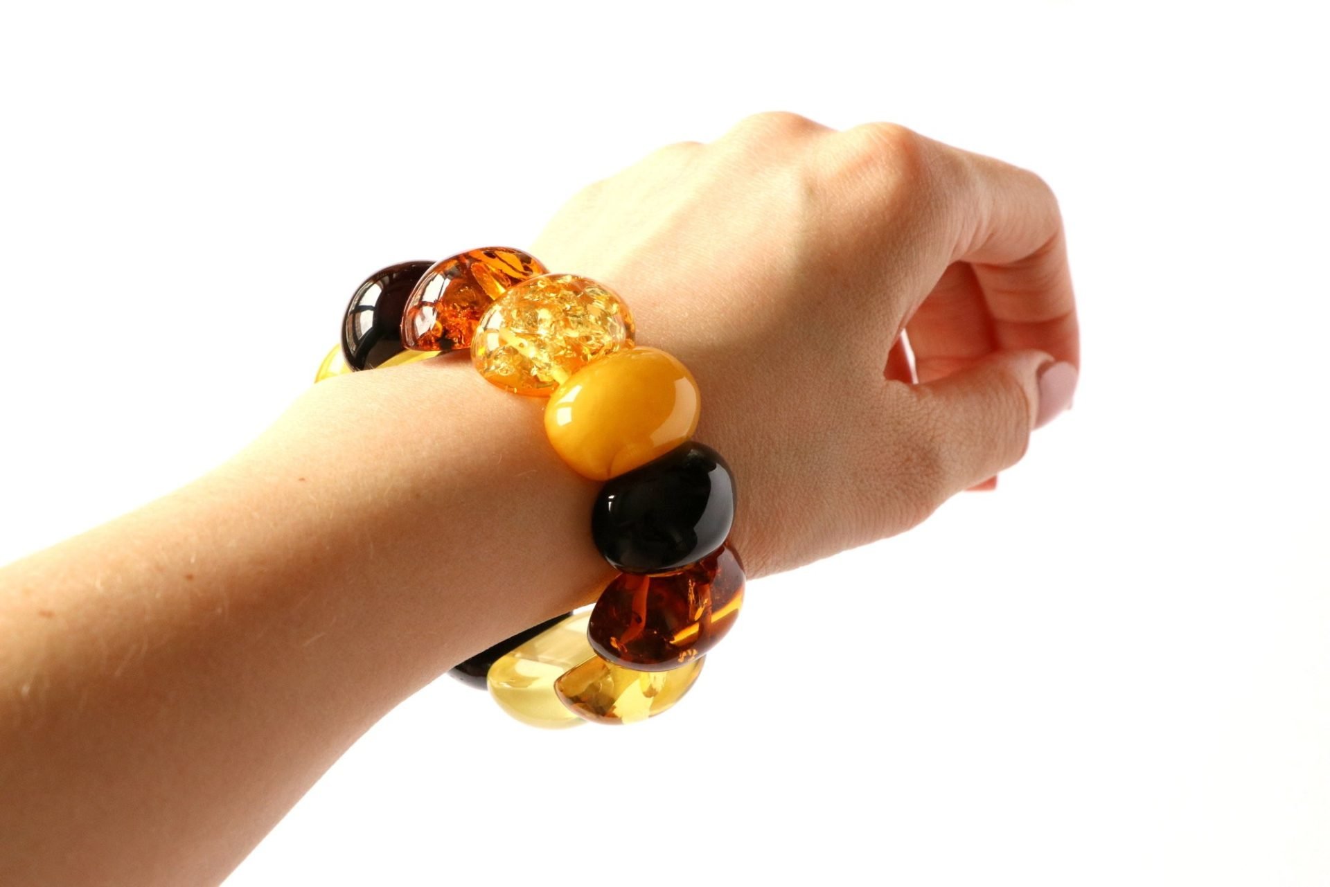 Royal multicolor amber bracelet from natural amber B306 - Image 11