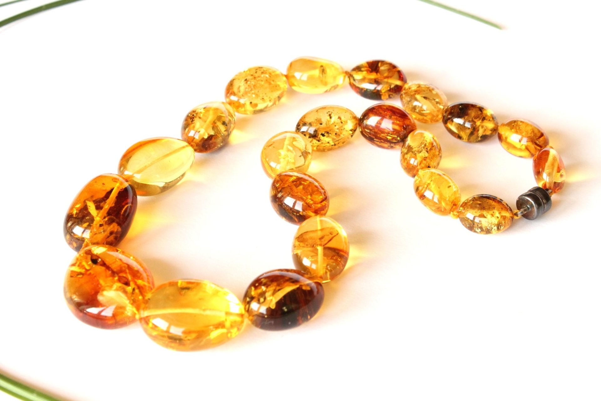 Summer color amber necklace N116