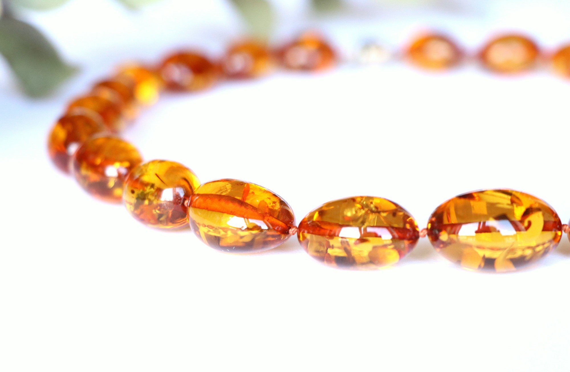 Cognac amber necklace from natural Baltic amber N267 - Image 3
