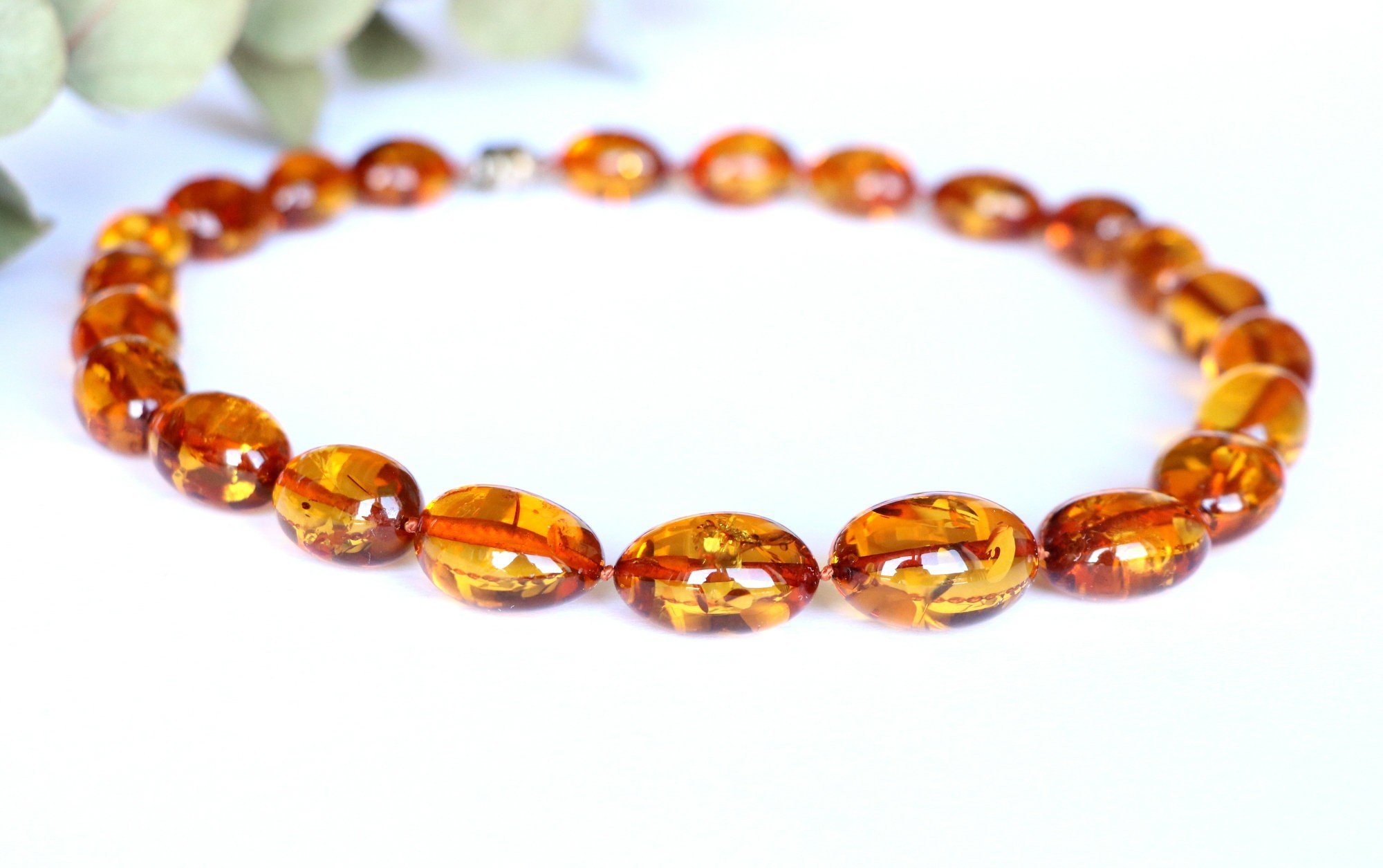 Cognac amber necklace from natural Baltic amber N267 - Image 4