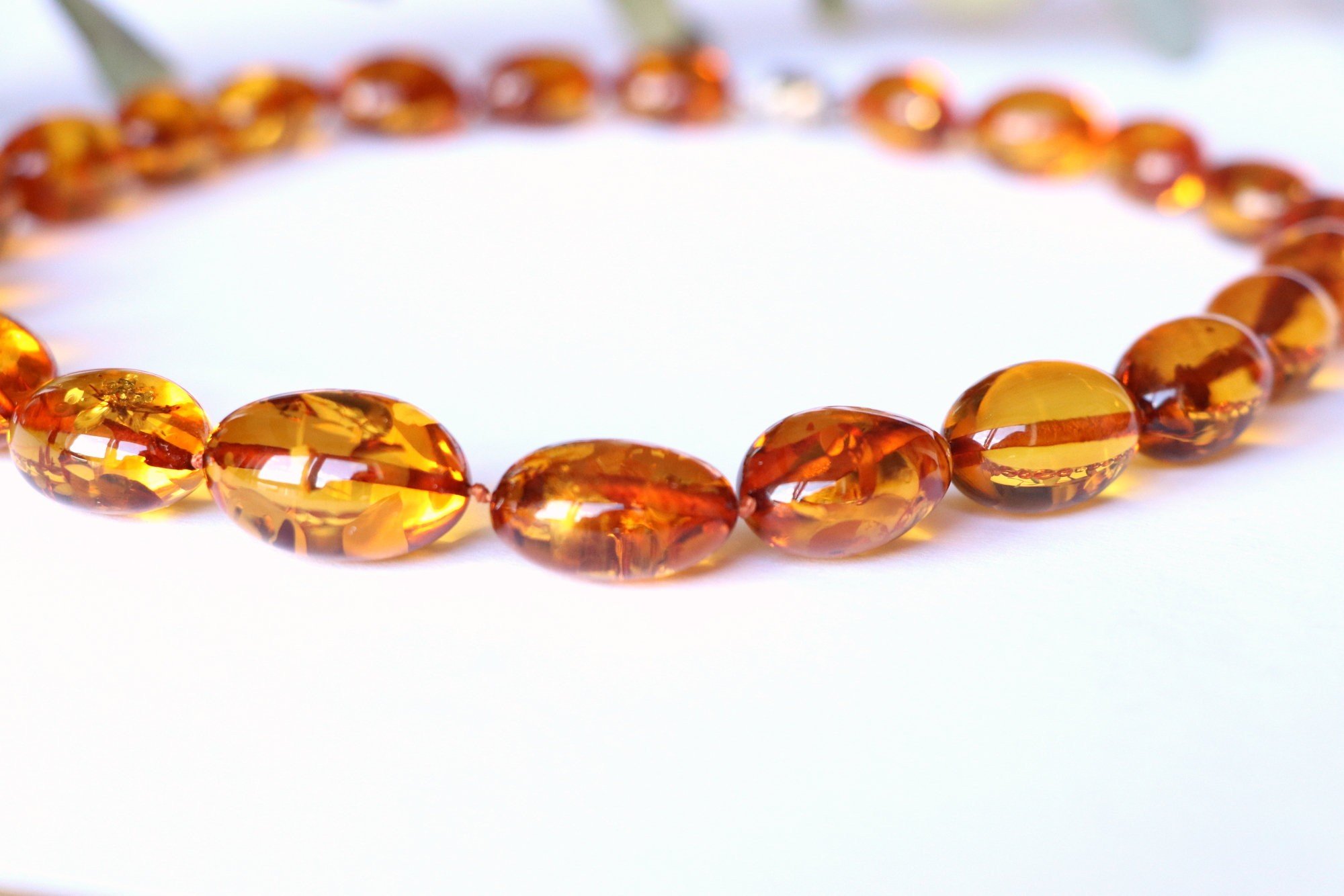 Cognac amber necklace from natural Baltic amber N267 - Image 5