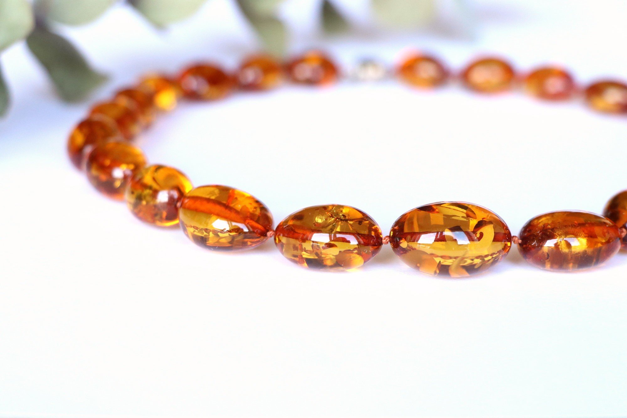 Cognac amber necklace from natural Baltic amber N267 - Image 6