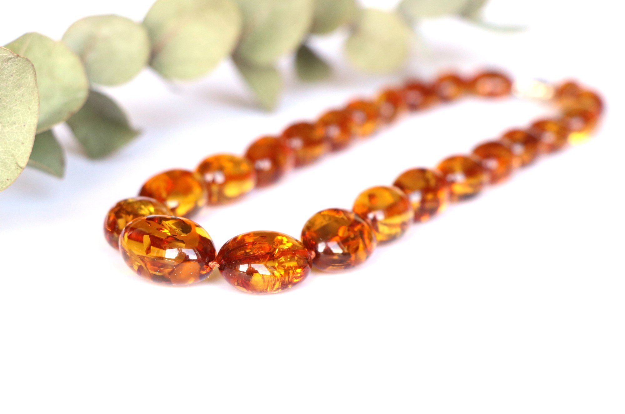 Cognac amber necklace from natural Baltic amber N267 - Image 7
