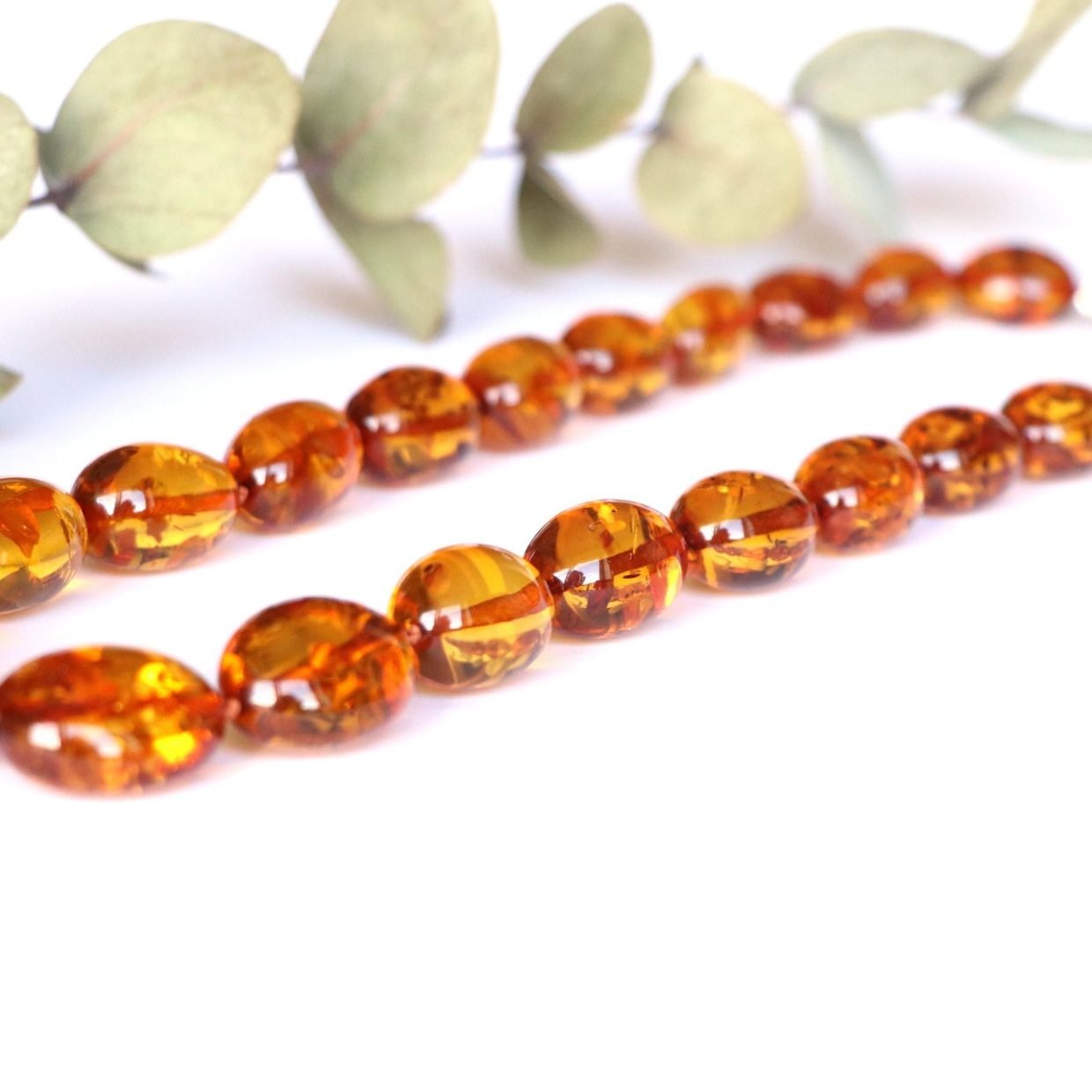 Cognac amber necklace from natural Baltic amber N267 - Image 8