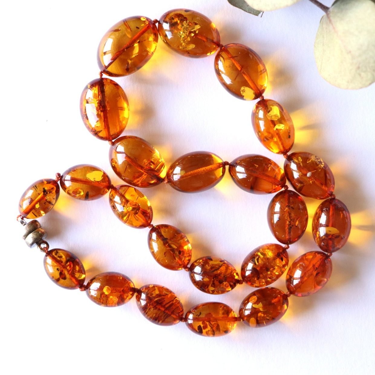 Cognac amber necklace from natural Baltic amber N267 - Image 9