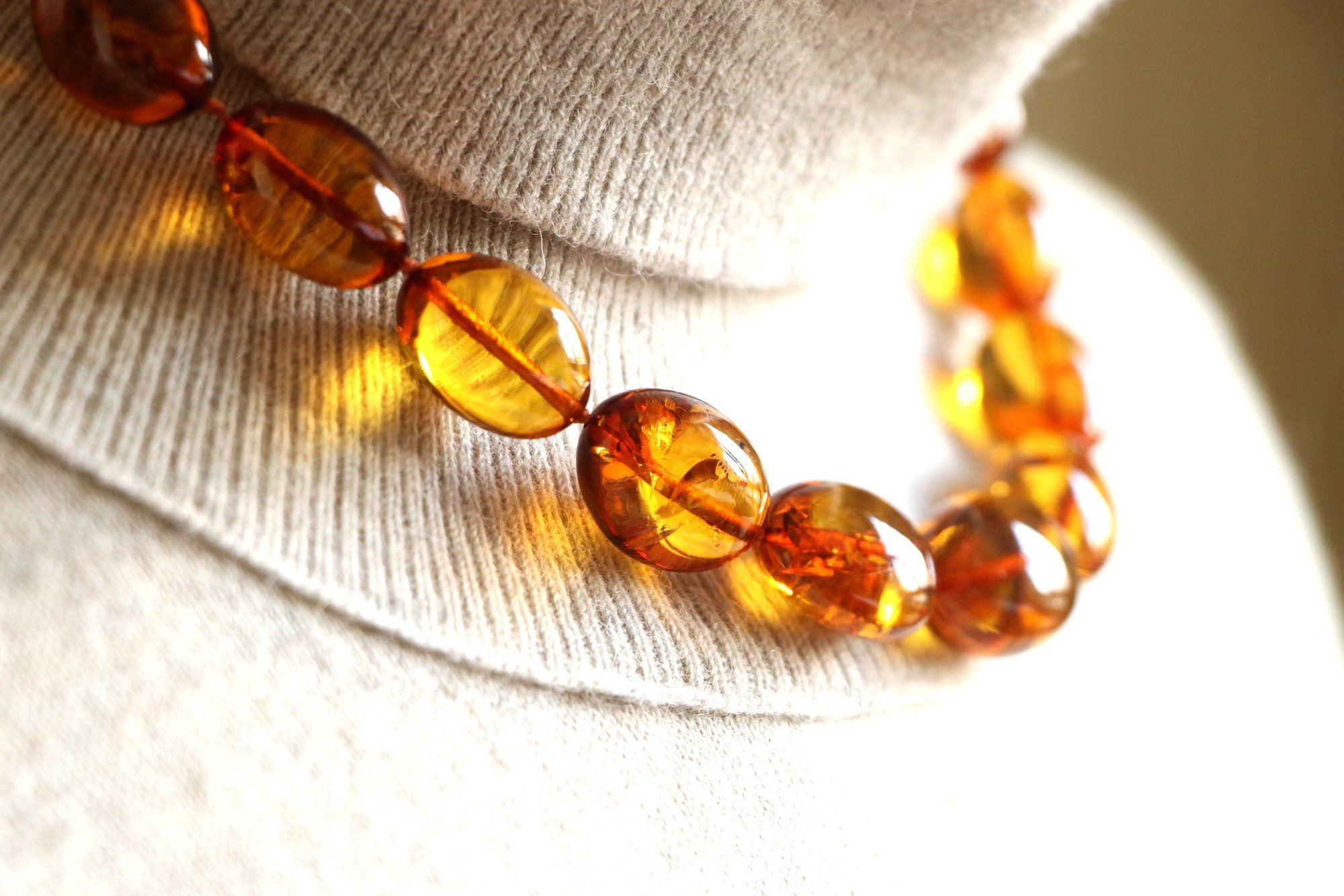 Cognac amber necklace from natural Baltic amber N267 - Image 11