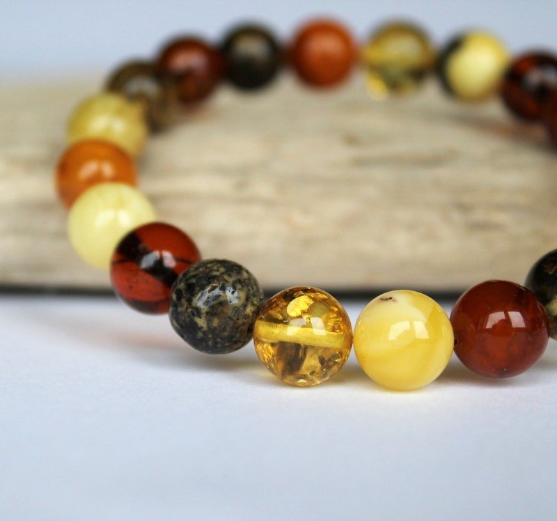 Multicolor amber bracelet B72