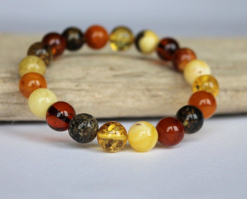 Multicolor amber bracelet B72 - Image 3