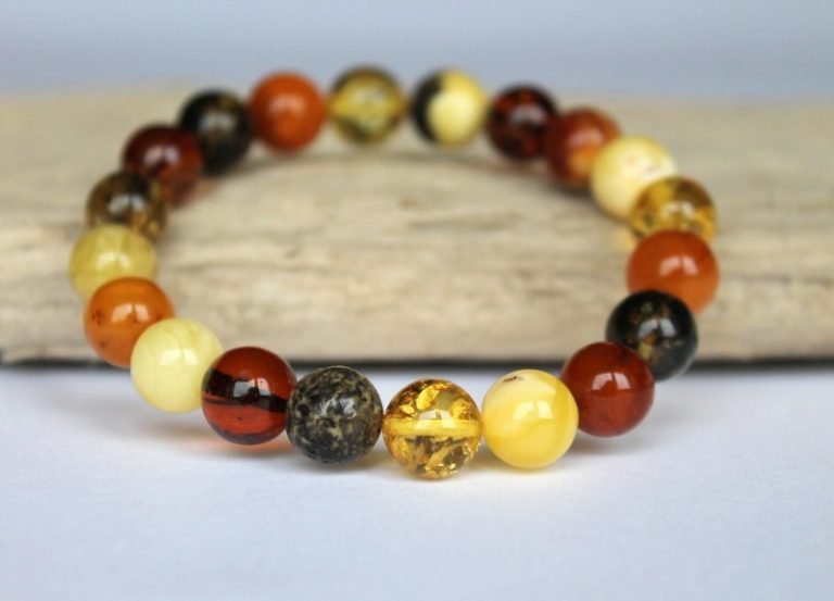 Multicolor amber bracelet B72 - Image 4