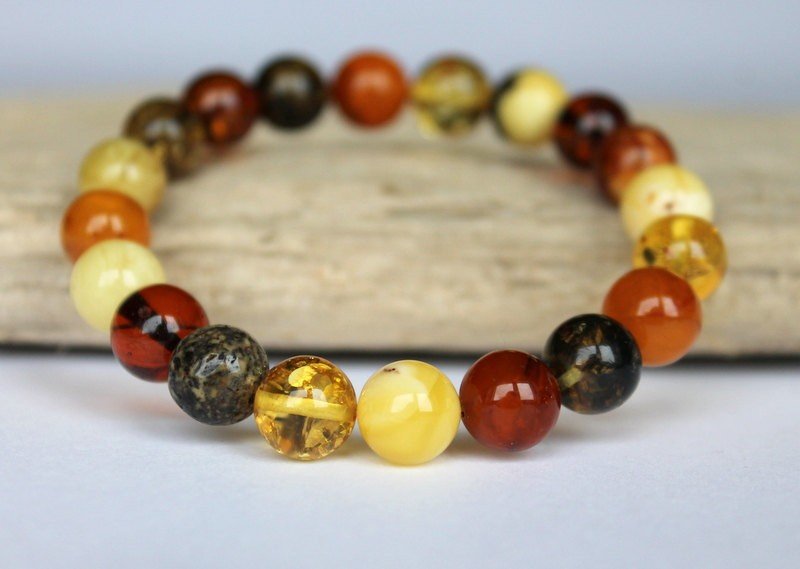 Multicolor amber bracelet B72 - Image 5