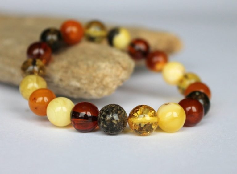 Multicolor amber bracelet B72 - Image 6