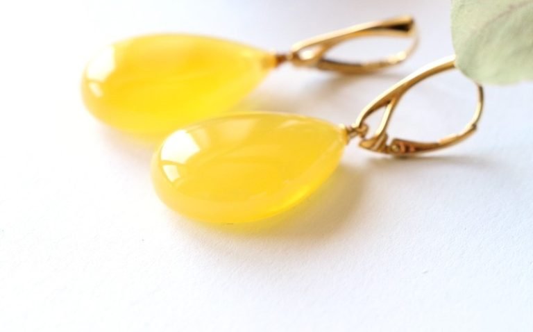 Long honey natural Baltic amber earrings E190 - Image 4