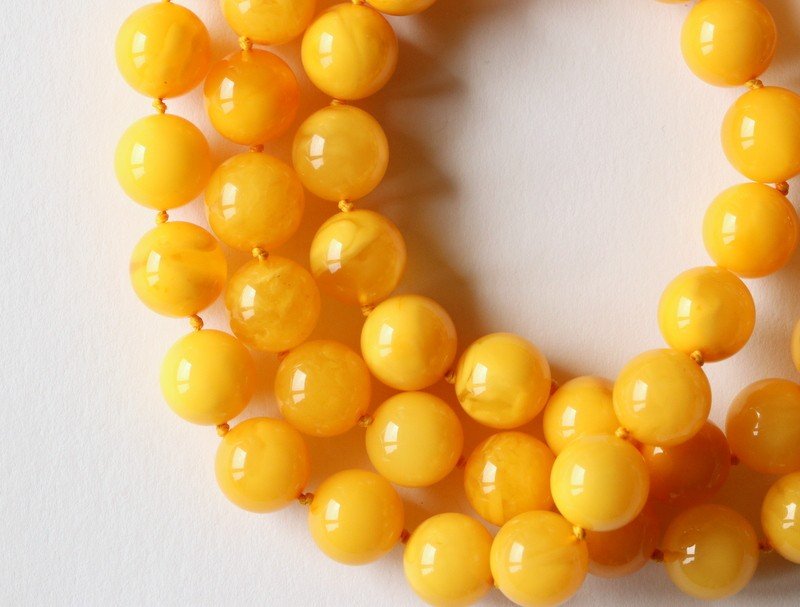 Butterscotch long amber necklace from natural Baltic amber N344 - Image 8