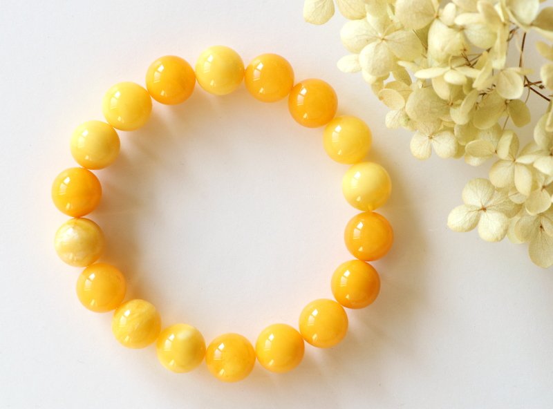 Yellow color amber bracelet B35 - Image 6