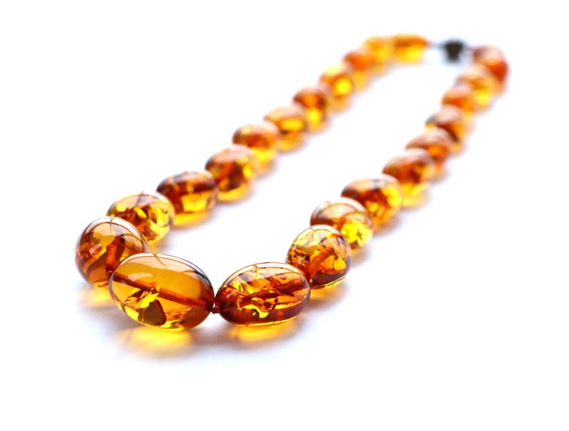 Royal cognac color amber necklace N254