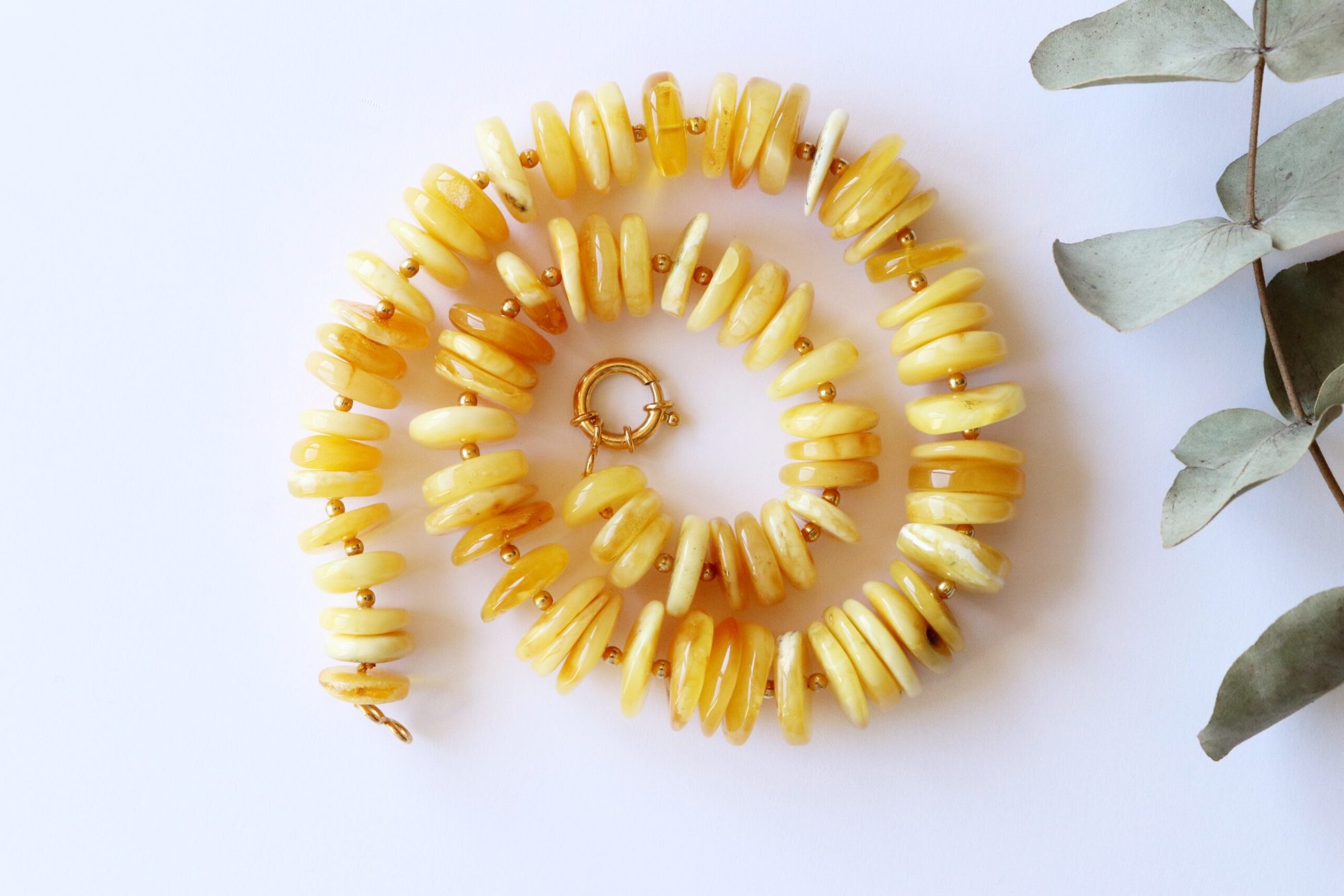 Royal color natural Baltic amber necklace N118 - Image 9